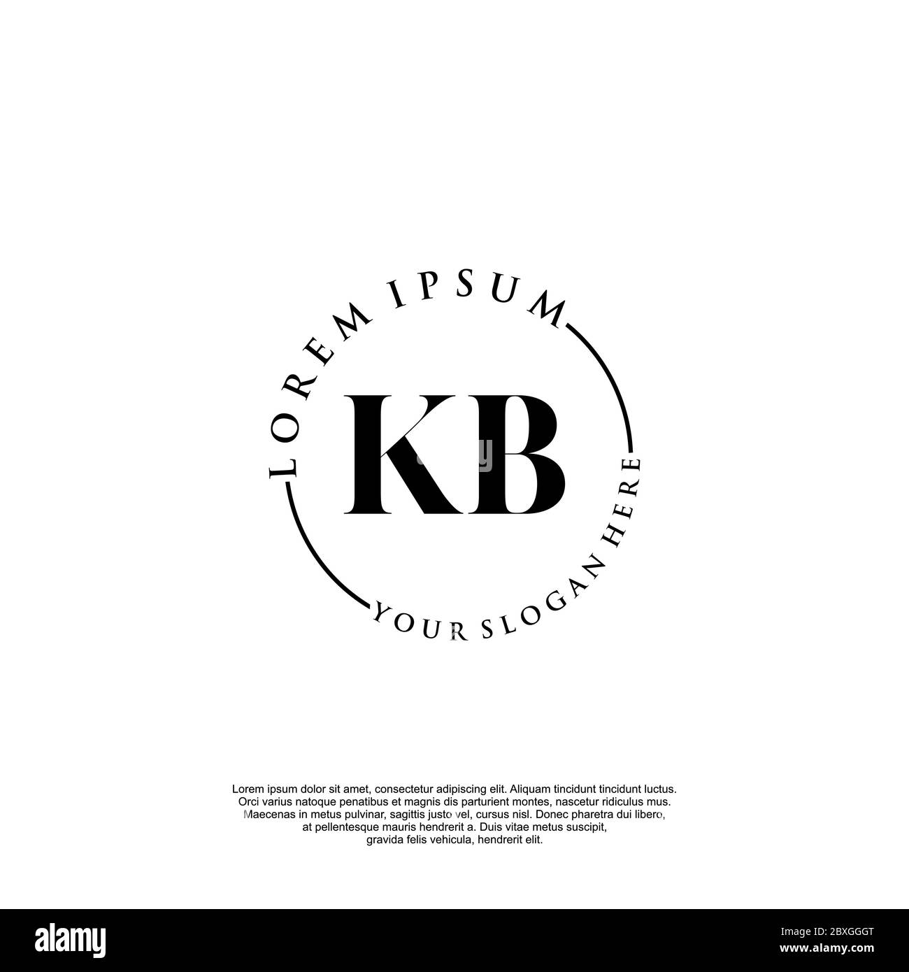 KB Initial handwriting logo template vector Stock Vector