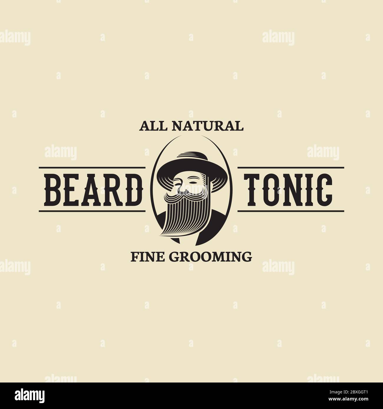 Beard Tonic Logo Stock Vector