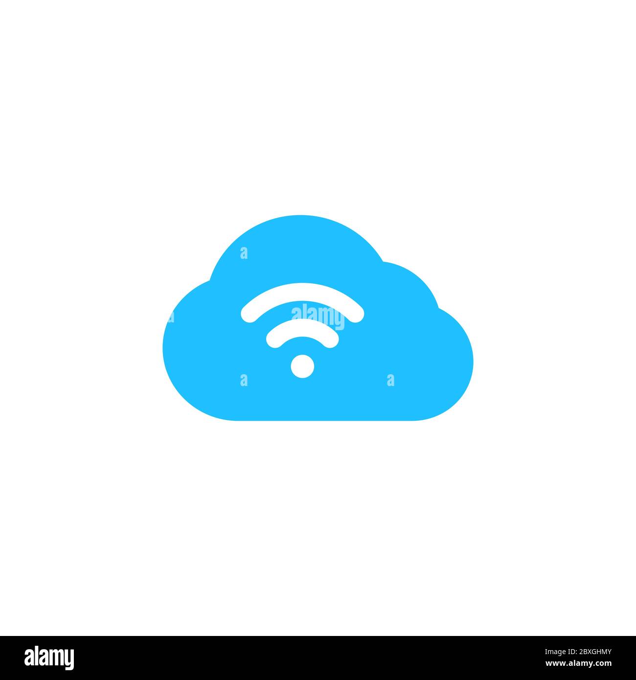 cloud vector glyph color icon. Cloud wifi icon. Stock vector illustration Stock Vector