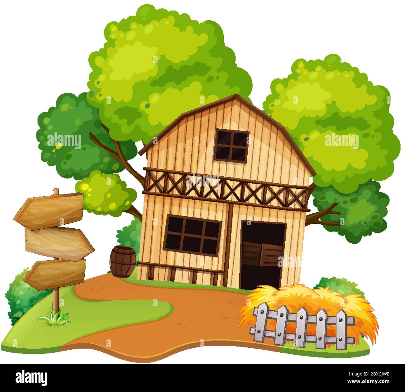Isolated farmer house on white background illustration Stock Vector ...