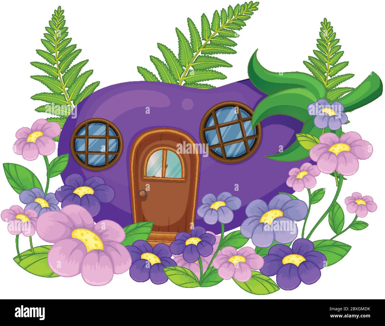 Isolated fantasy eggplant house illustration Stock Vector Image & Art