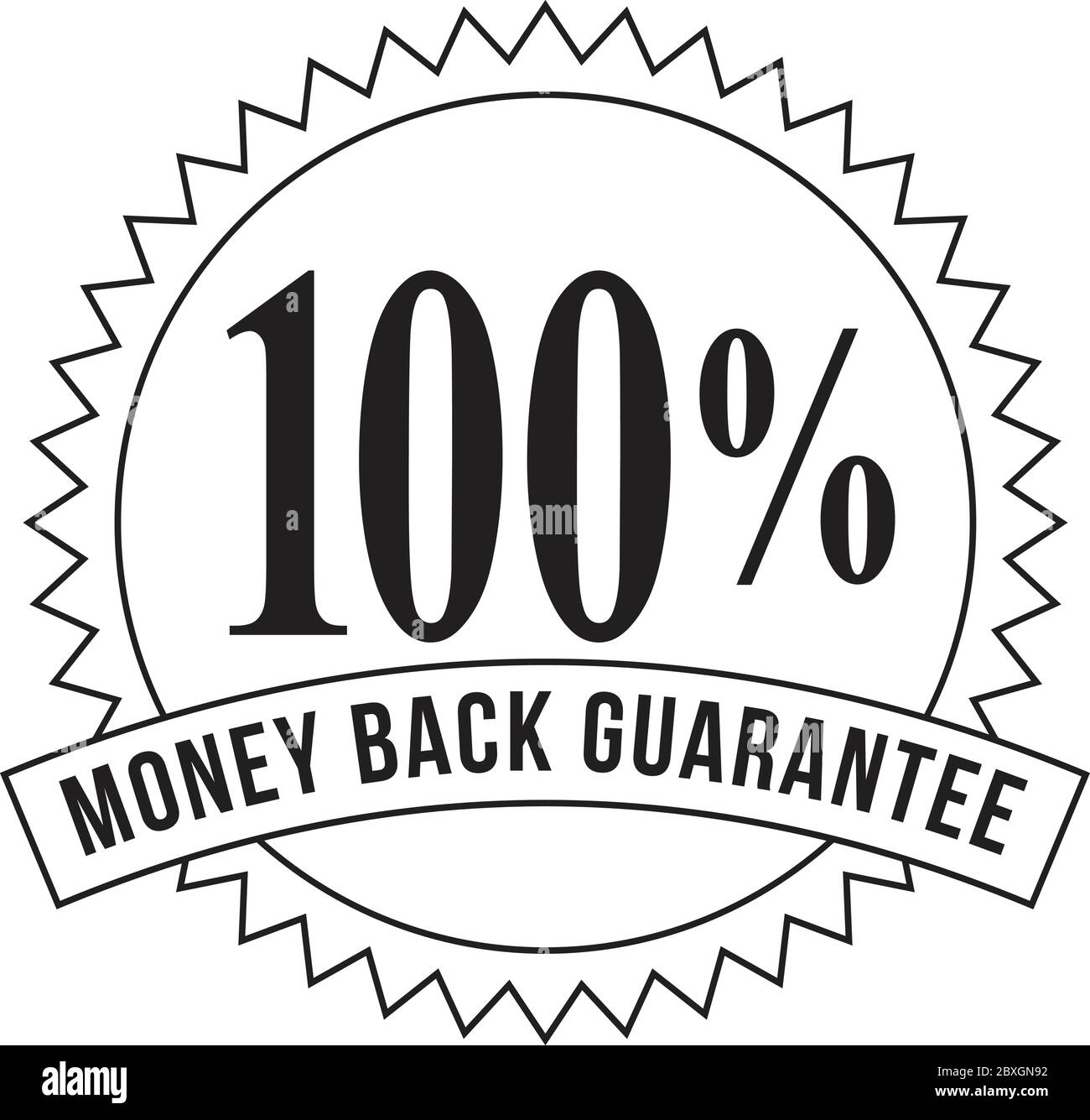 Icon mark seal sign illustration showing 100 Percent Money Back