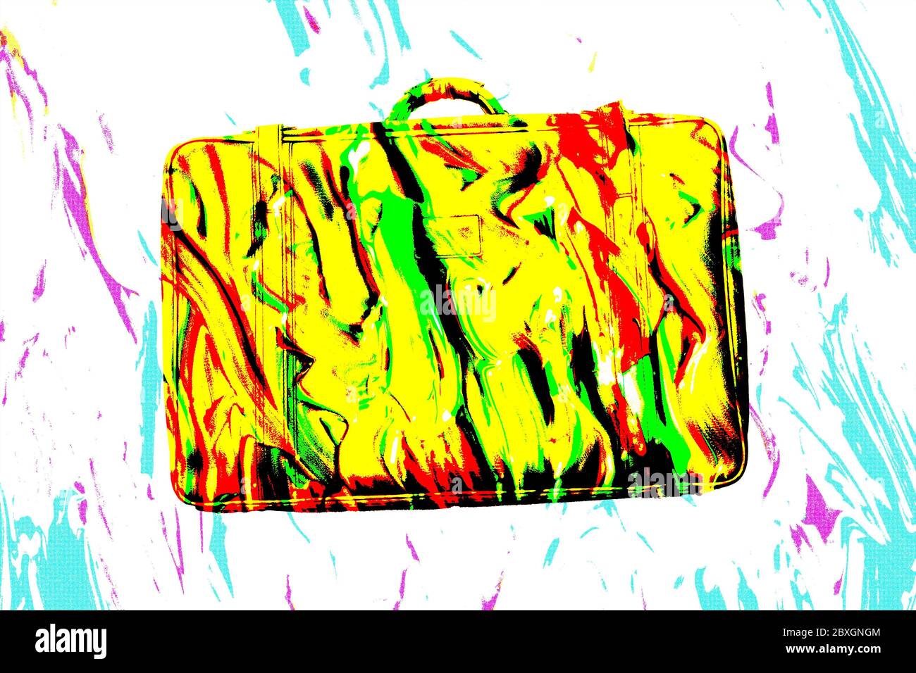 a yellow suitcase to leave Stock Photo Alamy