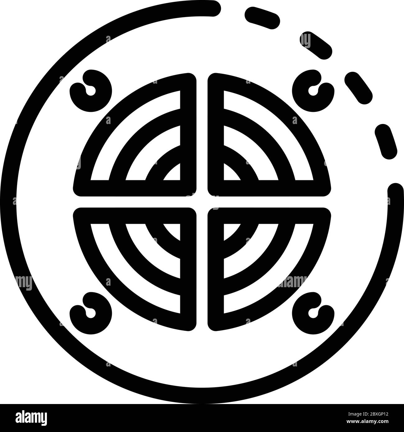 Round ventilation grate icon, outline style Stock Vector