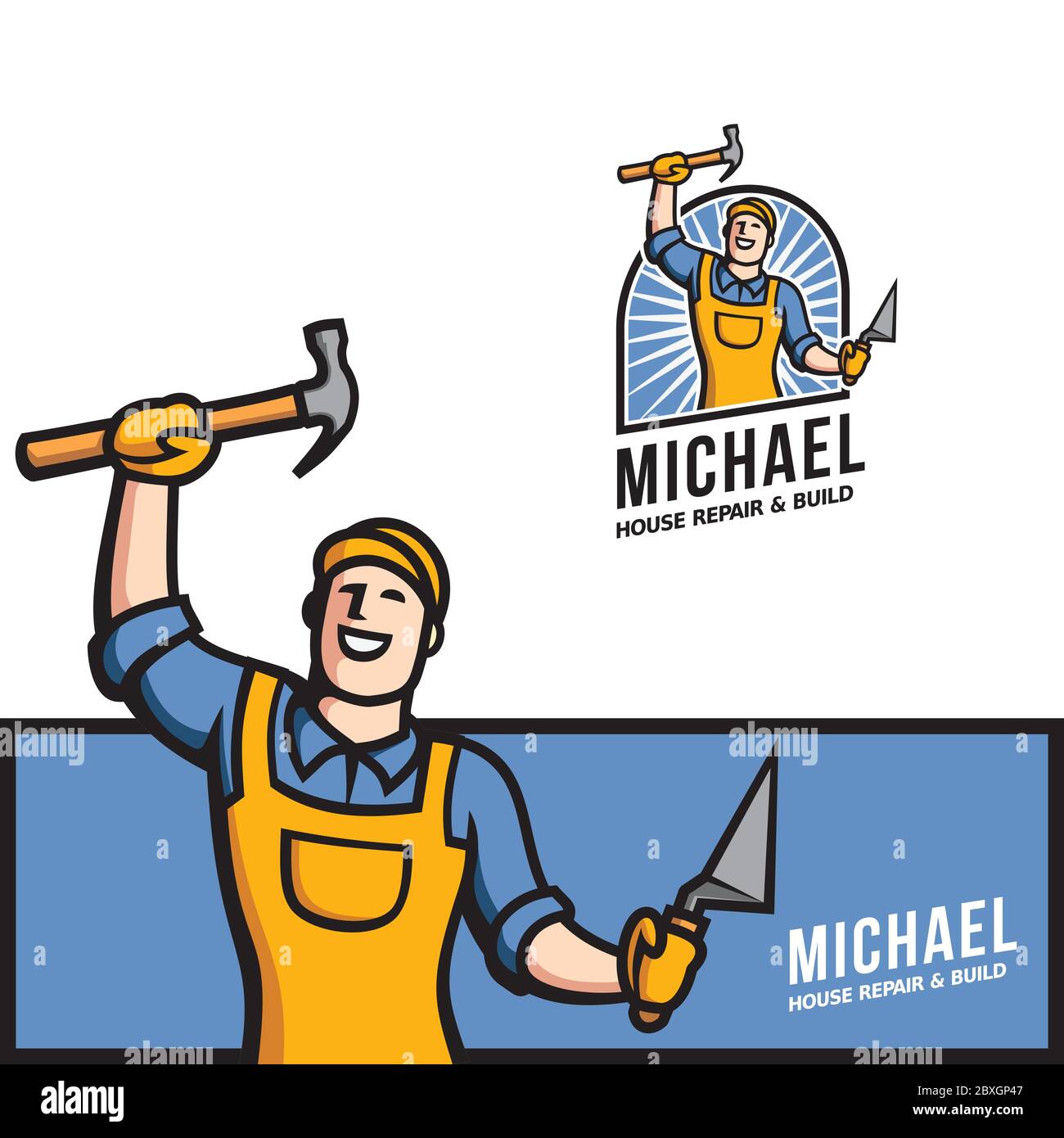House Repairman Logo Stock Vector