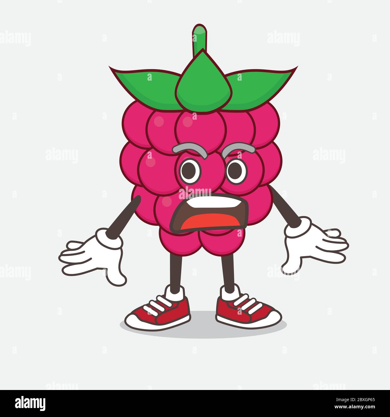 An illustration of Raspberry Fruit cartoon mascot character with a ...