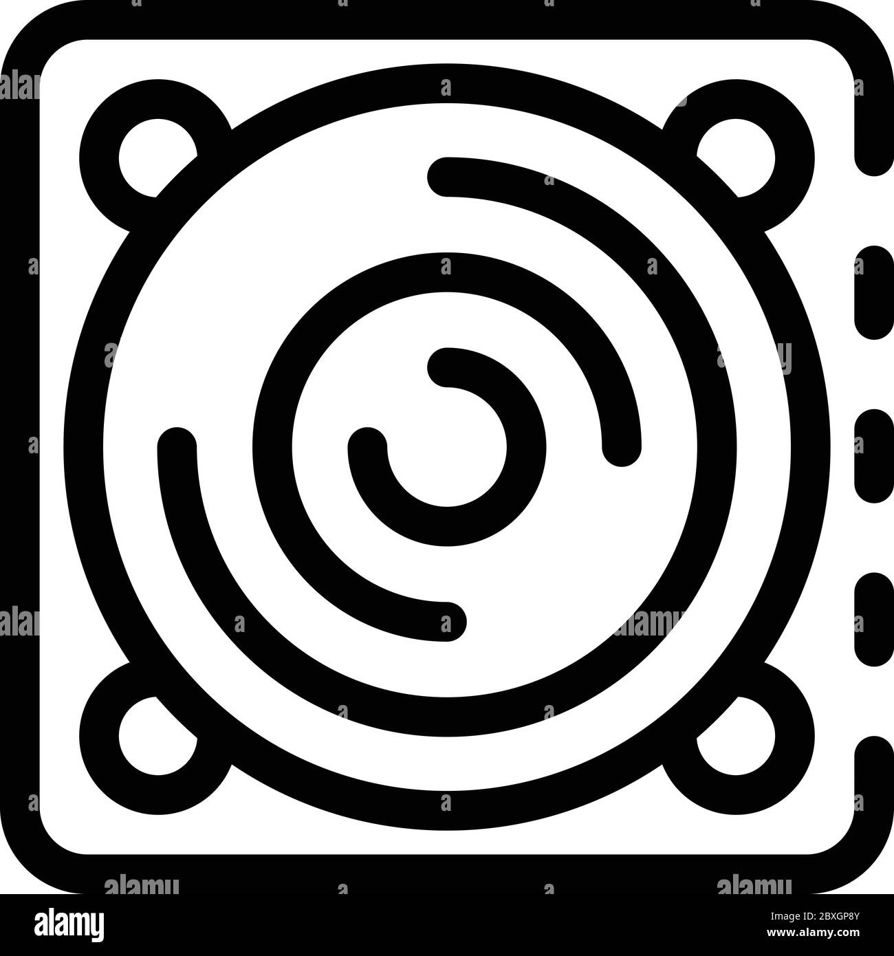 Indoor ventilation lid icon, outline style Stock Vector