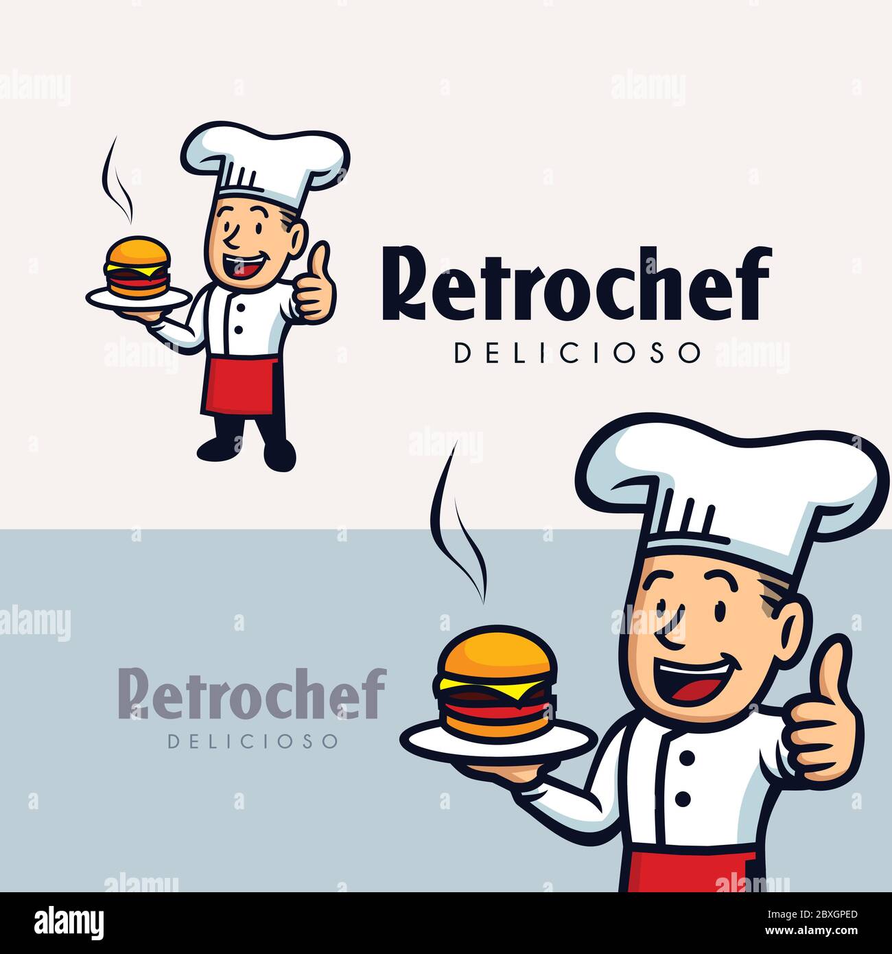 Chef Burger Mascot Stock Vector