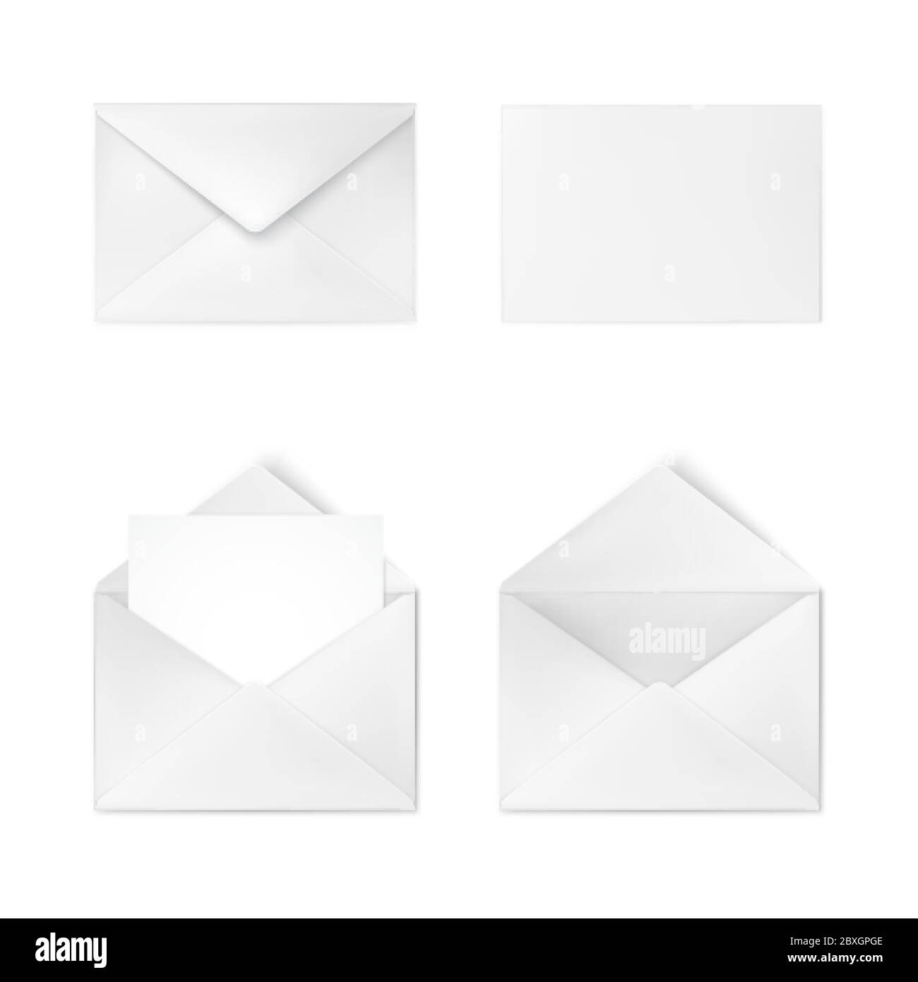 Realistic white envelope. Business mail. Corporate identity envelope mock up. Vector illustration Stock Vector