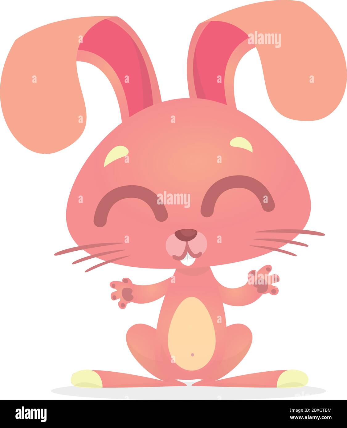 Cute cartoon pink rabbit. Farm animals. Vector illustration of a bunny.  Easter character Stock Vector Image & Art - Alamy