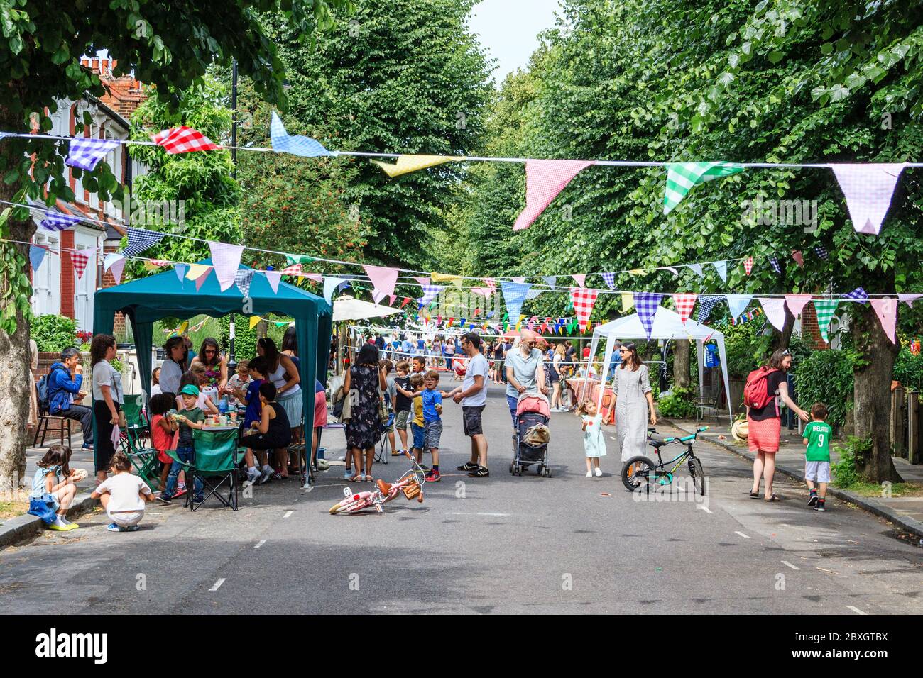 Harberton Road summer street party, June 2018, London, UK Stock Photo