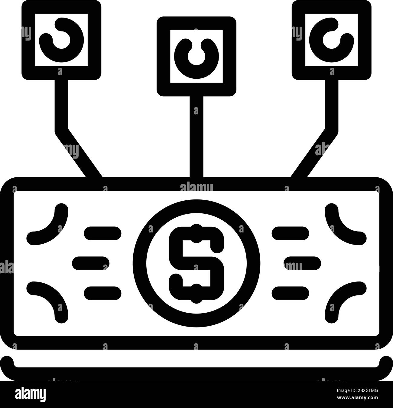 Digital money icon, outline style Stock Vector Image & Art - Alamy