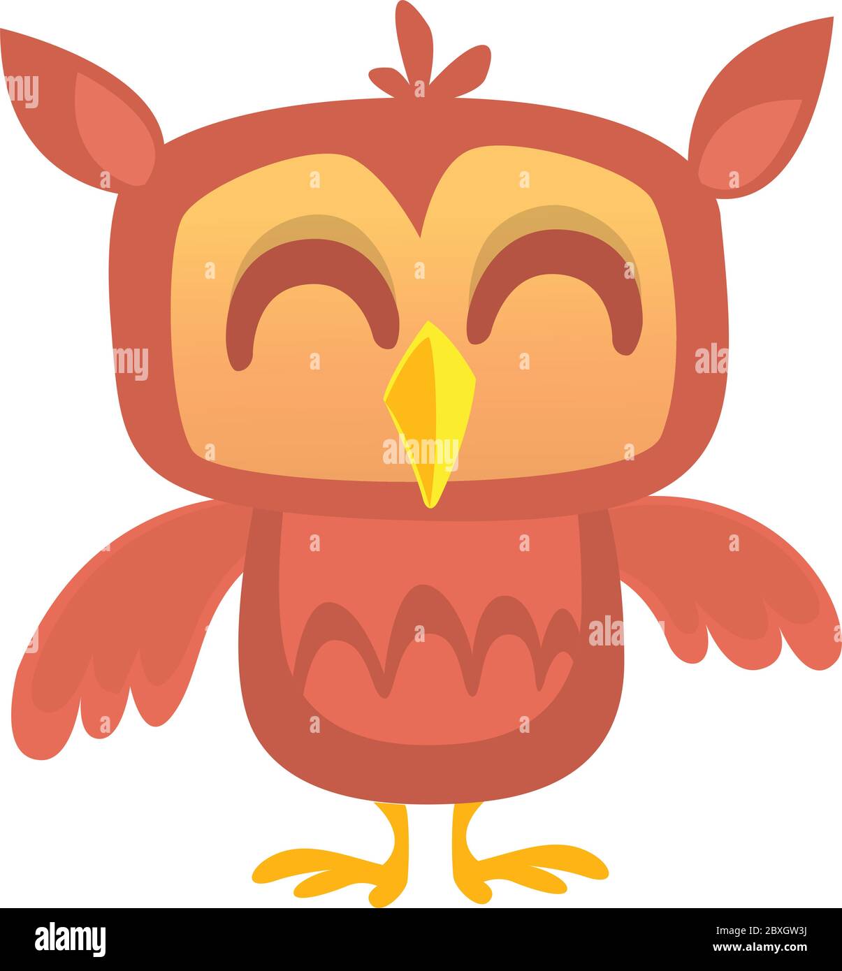 Cartoon owl isolated on white background Stock Vector