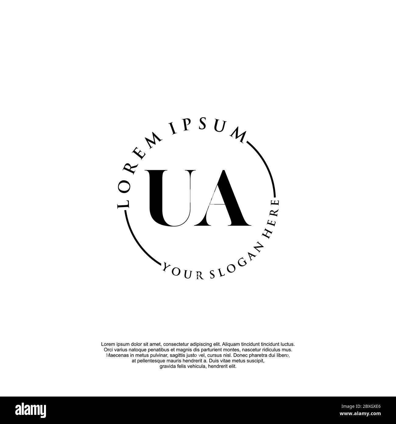 UA Initial handwriting logo template vector Stock Vector