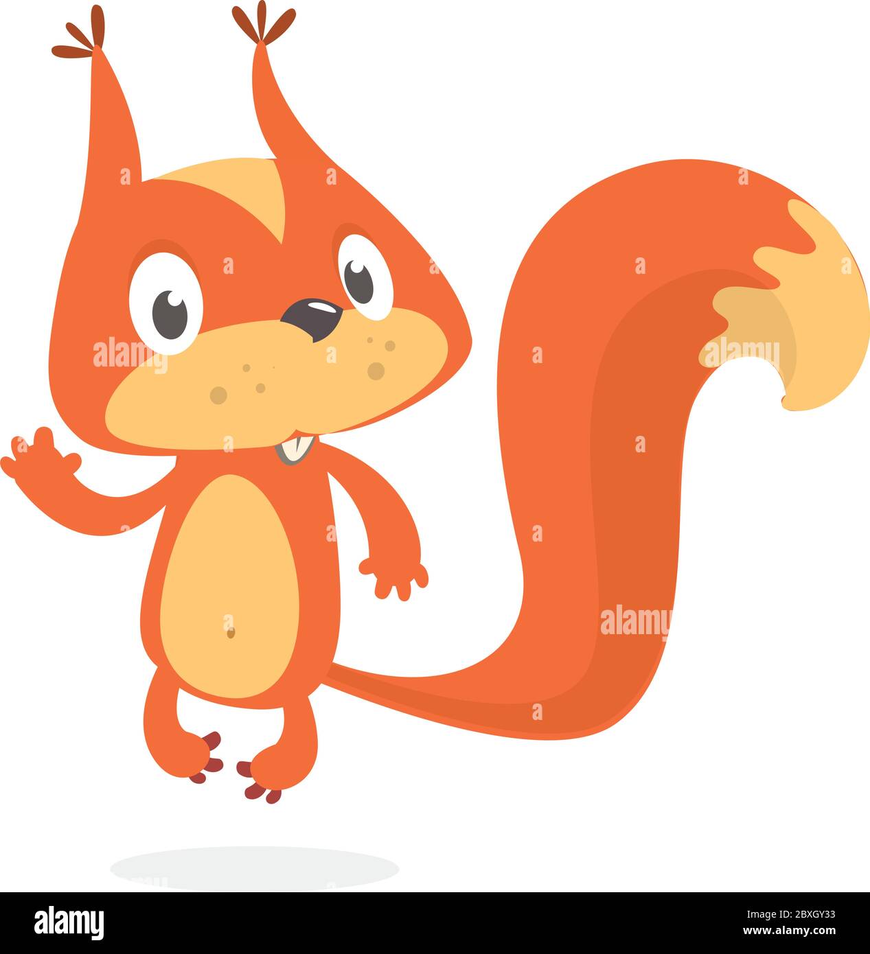 Cartoon squirrel on white background. Vector illustration Stock Vector