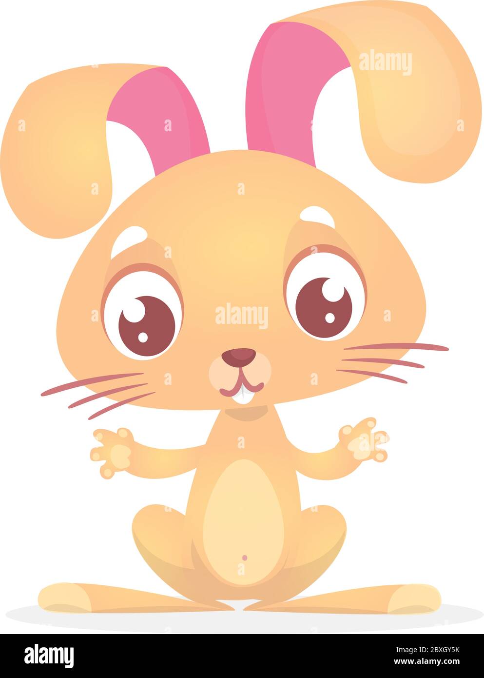 Cute cartoon rabbit with big ears. Farm animals. Vector illustration Stock  Vector Image & Art - Alamy