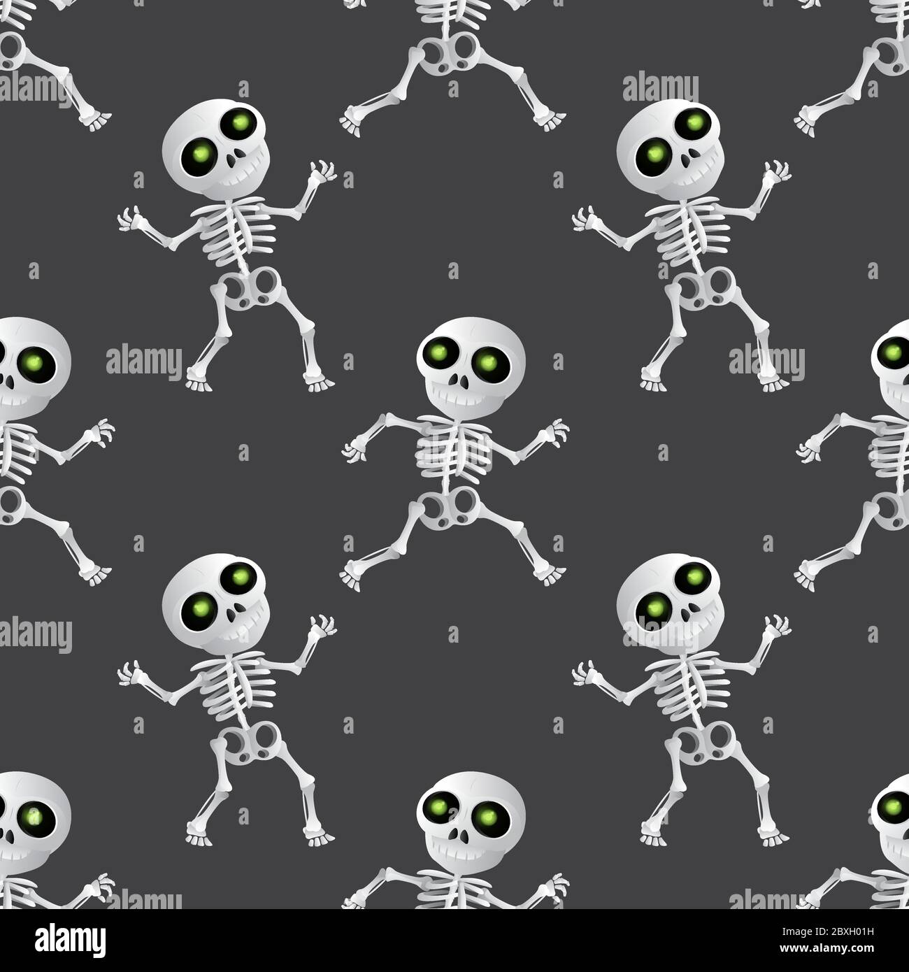 Happy cartoon skeleton seamless pattern on dark grey background. Vector  illustration to Happy Halloween holiday or Day of the Dead (Dia de Muertos  Stock Vector Image & Art - Alamy