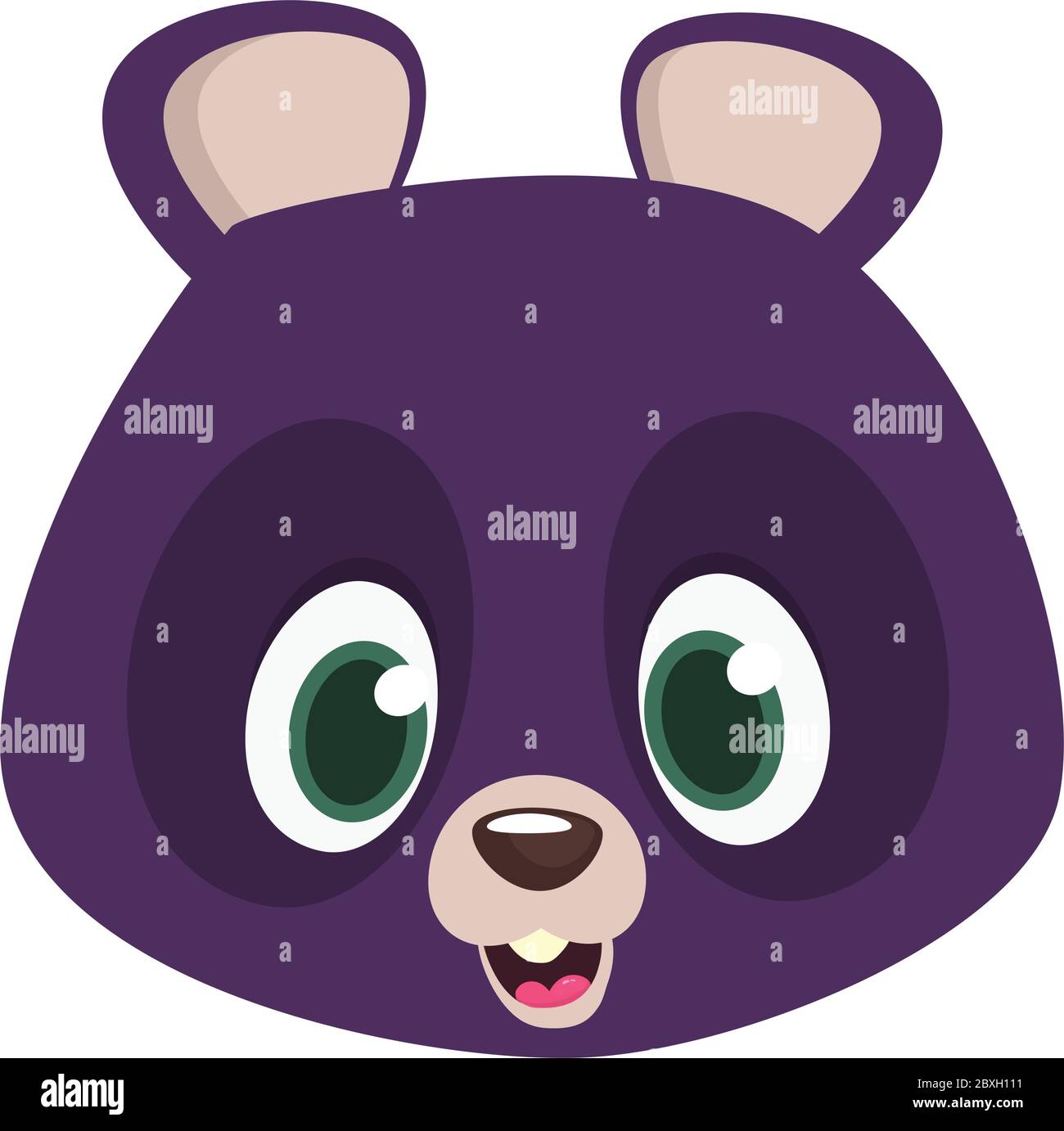 Cartoon happy Himalayan bear head. Big collection of cartoon forest animals. Vector illustration Stock Vector