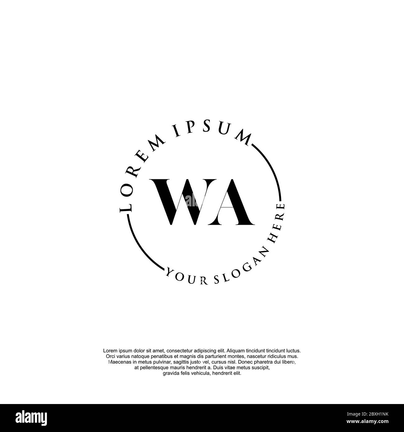 WA Initial handwriting logo template vector Stock Vector