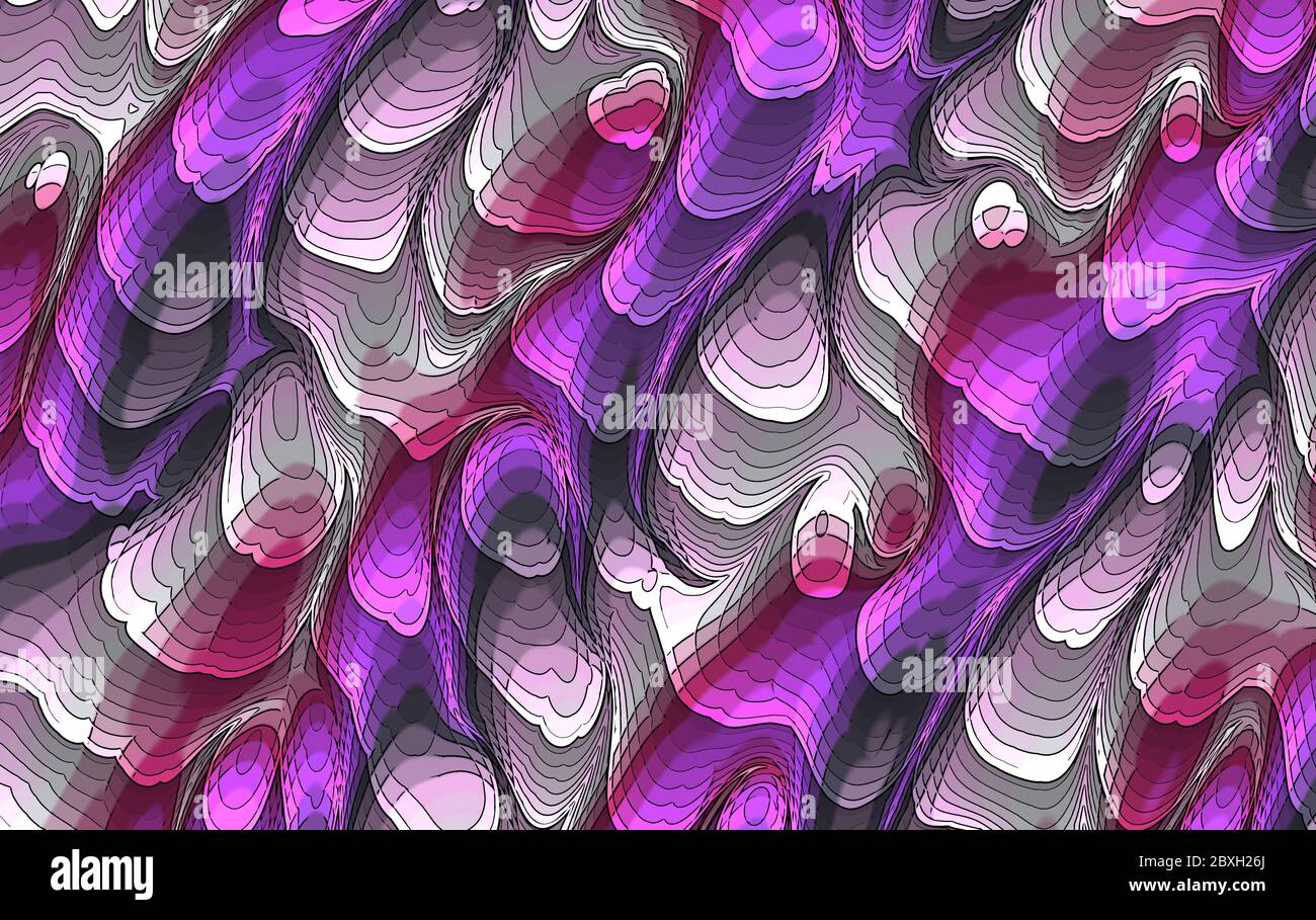 colorful abstract trippy wavy psychodelic pattern Stock Photo