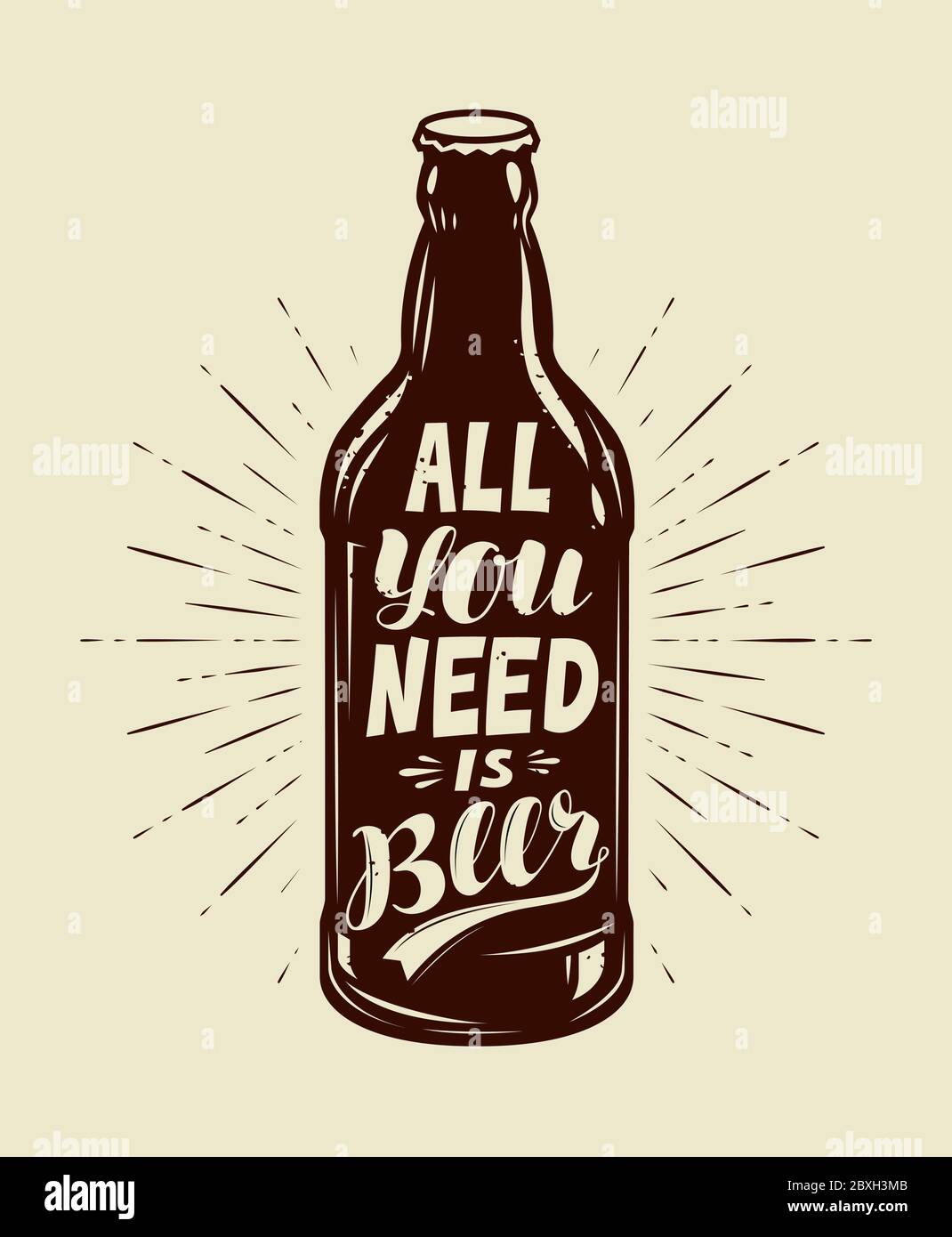 Beer drink. Retro poster for pub or restaurant vector illustration