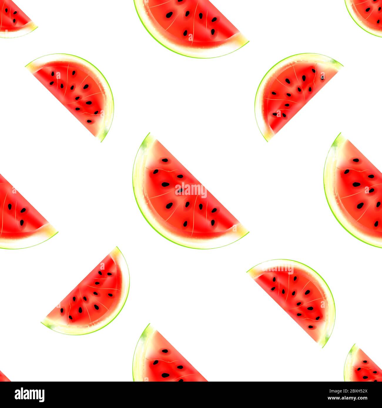 Watermelon slices seamless pattern. Vector illustration of summer fruit ...