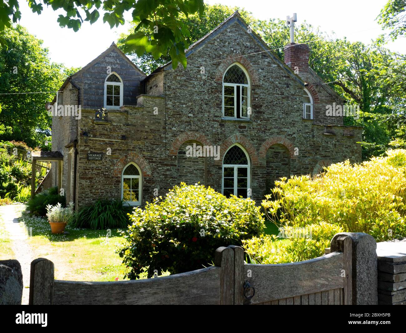 Vicarage Cottage, Tintagel, Cornwall, UK Stock Photo