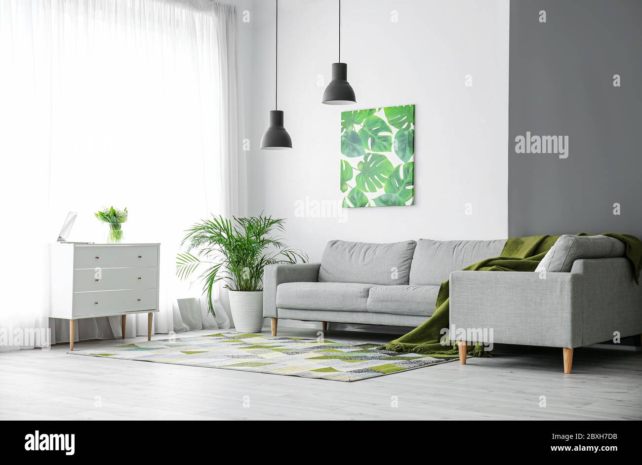 Stylish interior of modern living room Stock Photo - Alamy