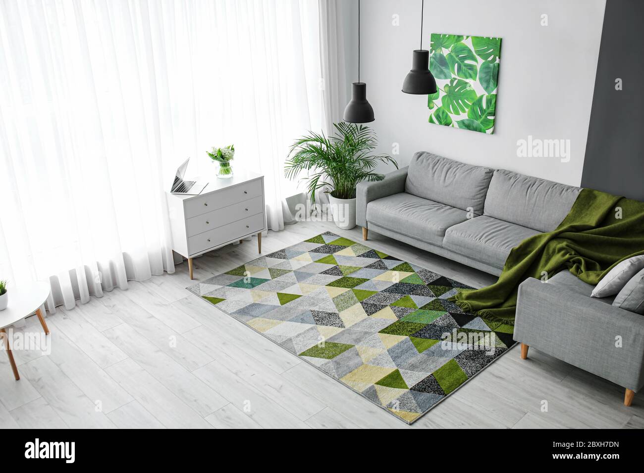 Stylish interior of modern living room Stock Photo - Alamy