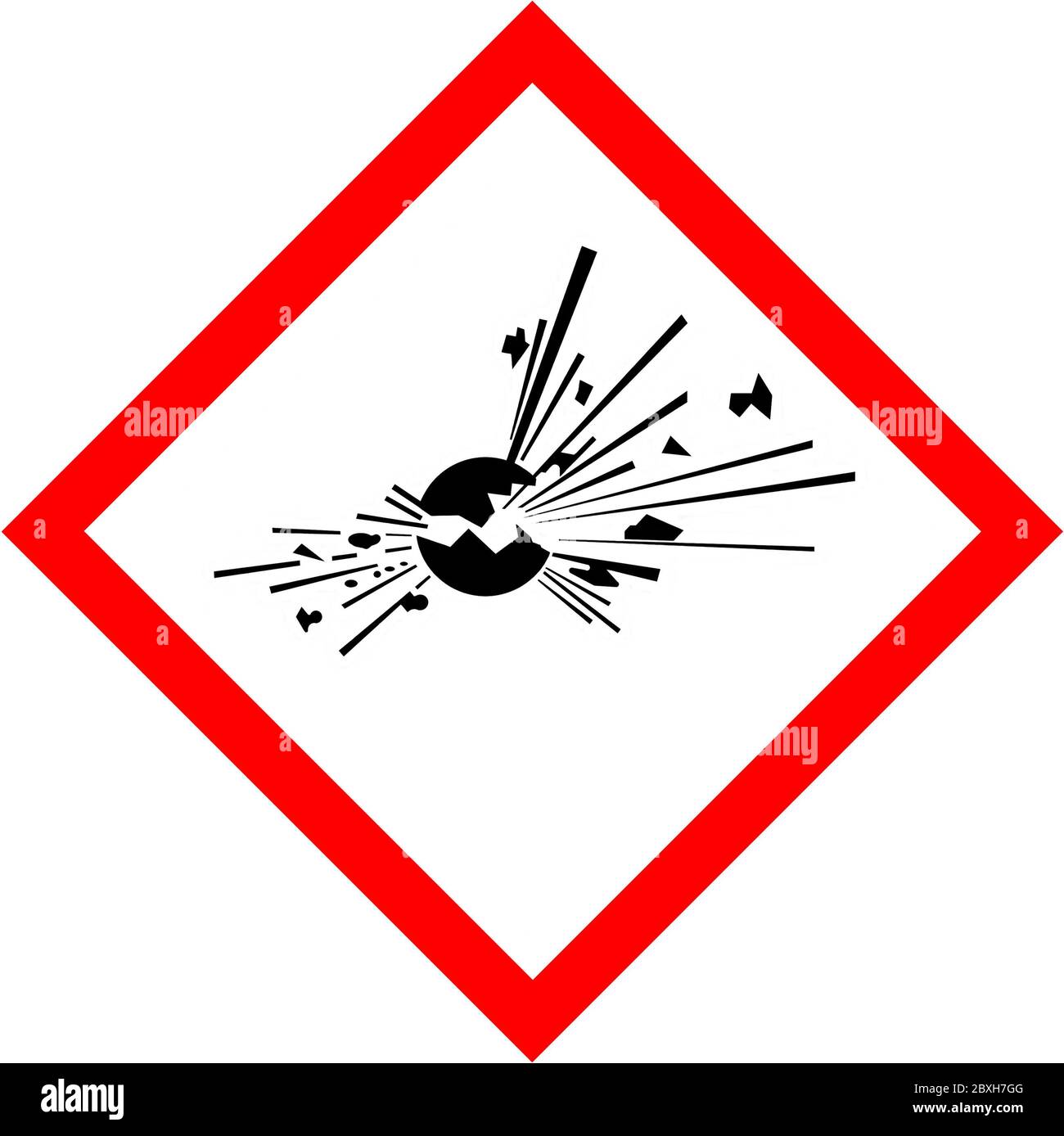 Symbol Used for: explosives, self-reactive substances, mixtures and organic peroxides Stock Photo