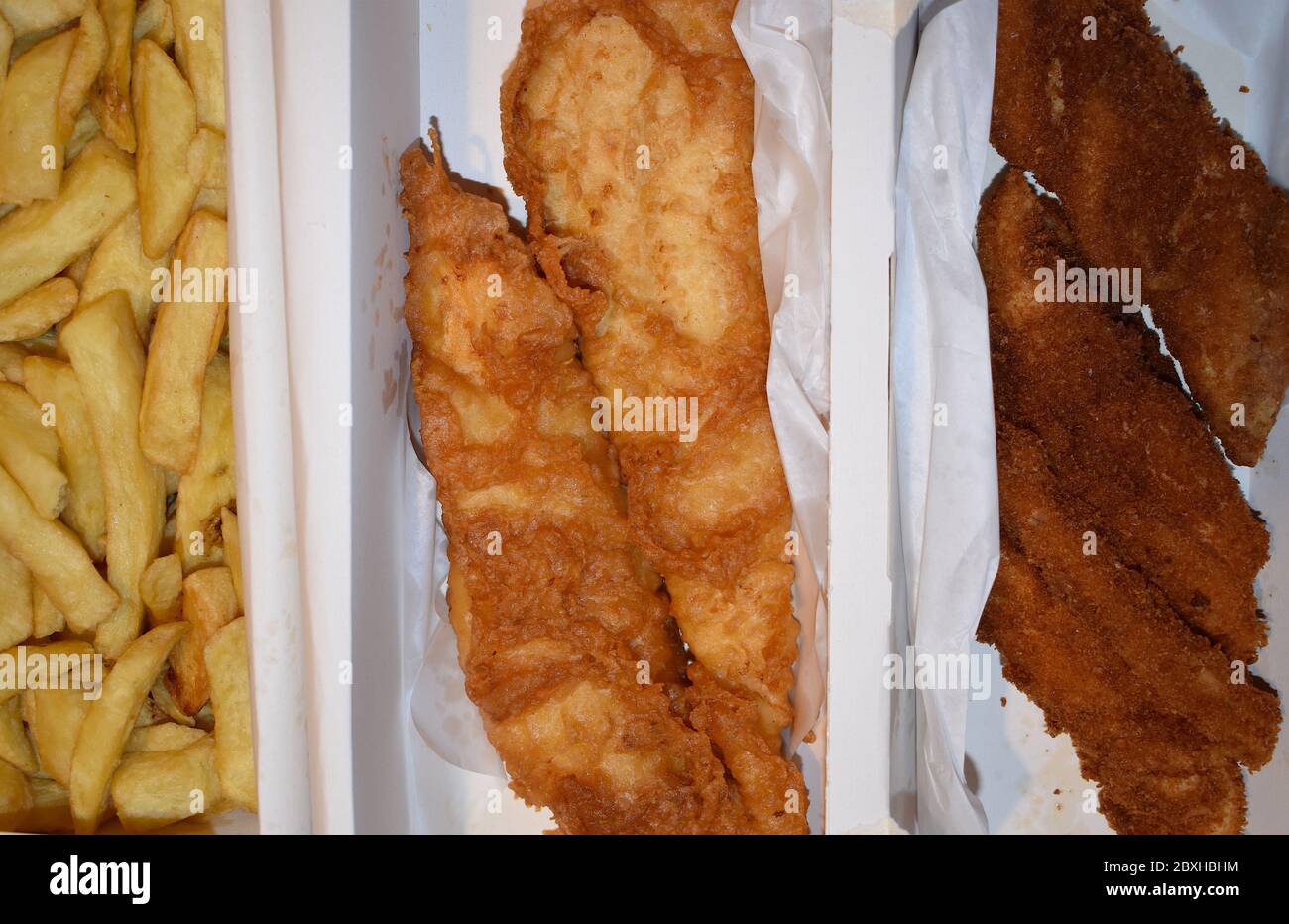 Fish and chips is Britain's national dish Seafood takeaway Large