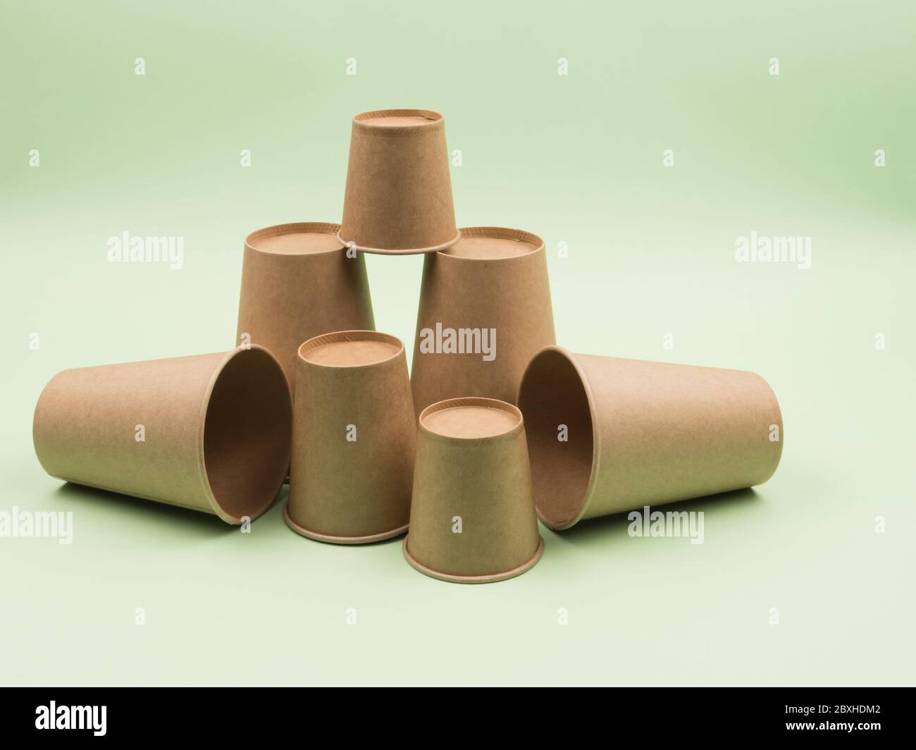 The ecological pyramid of paper cups Stock Photo - Alamy