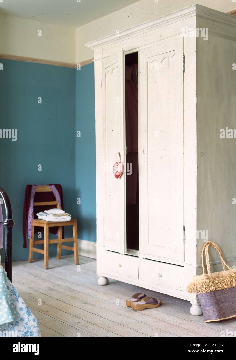 French style freestanding cupboard with two drawers at bottom Stock