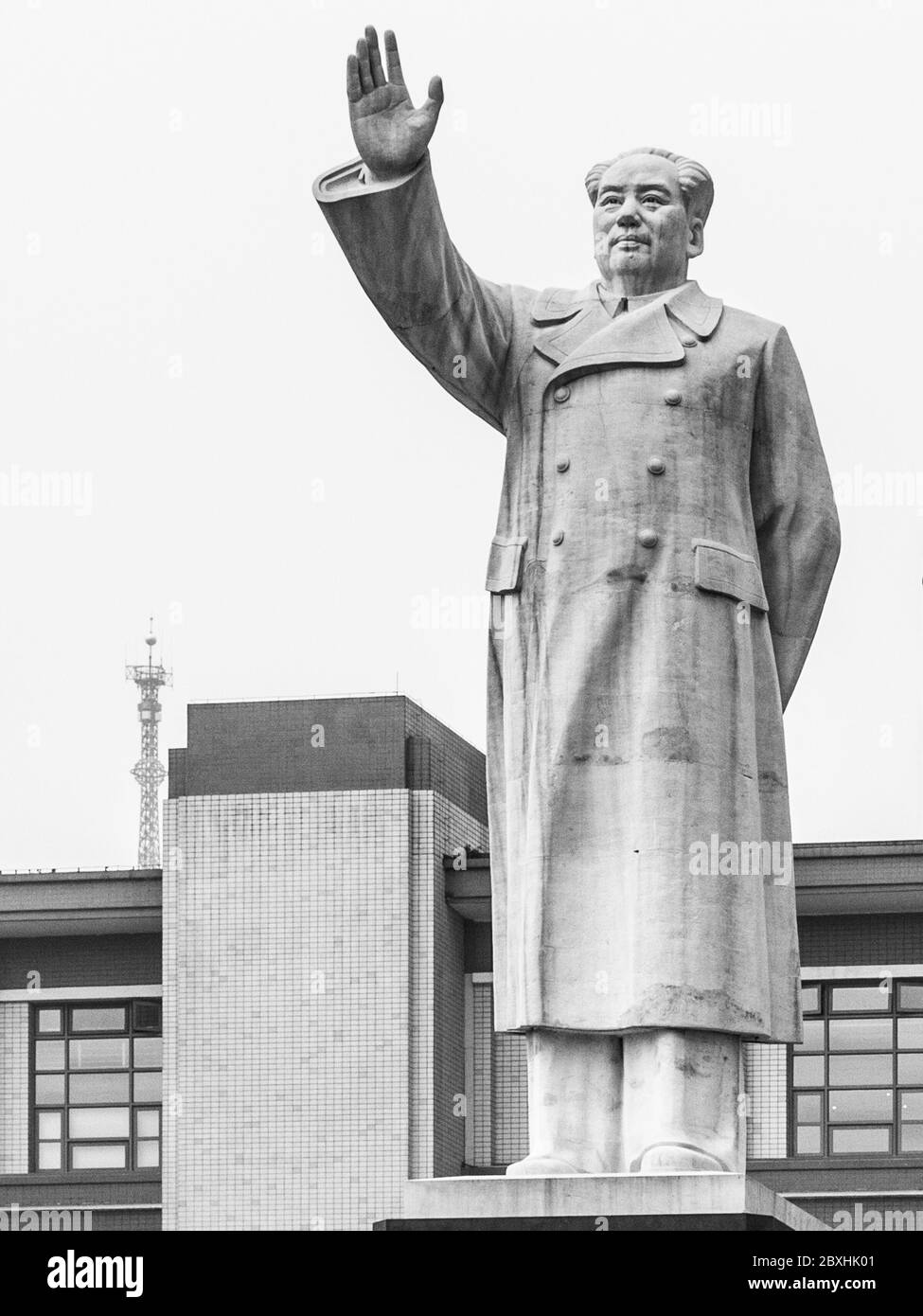 CHENGDU, CHINA - AUGUST 27, 2012: Statue of Chairman Mao Zedong on Tianfu Square, Chengdu, Sichuan Province, China Stock Photo