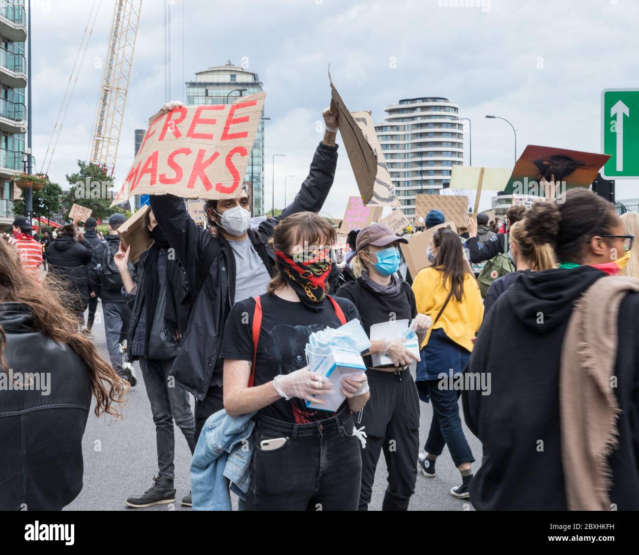 #blacklivesmatter protest in central London on Sunday 07 June 2020 Stock Photo