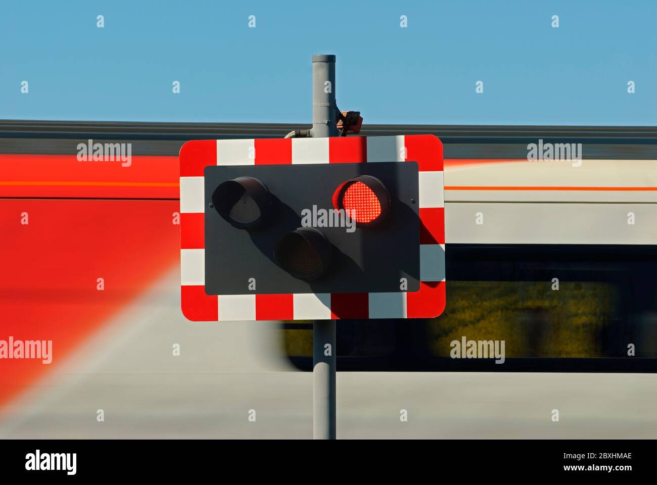 Red flashing warning light train hires stock photography and images