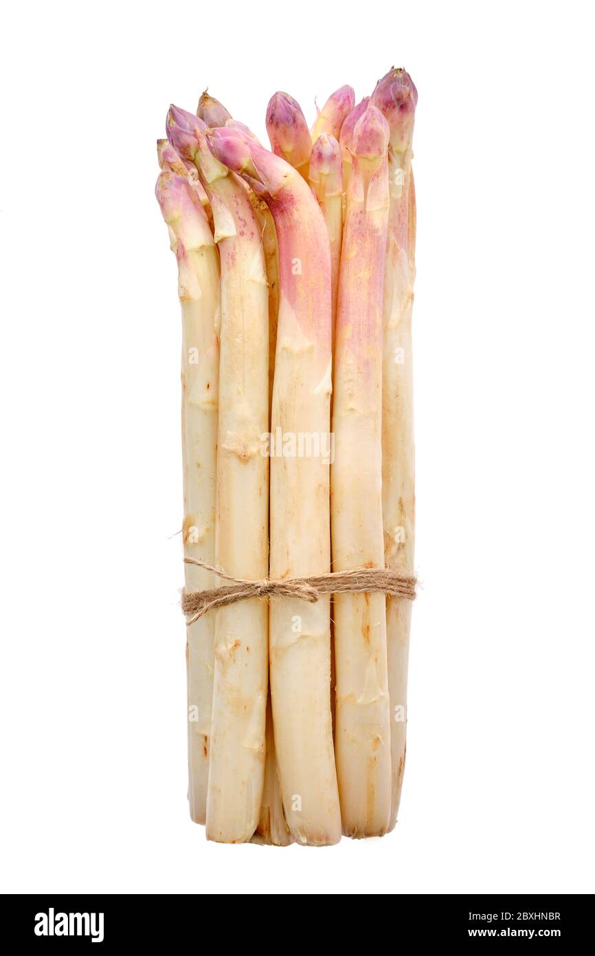 Bunch of asparagus stalks isolated on white background Stock Photo