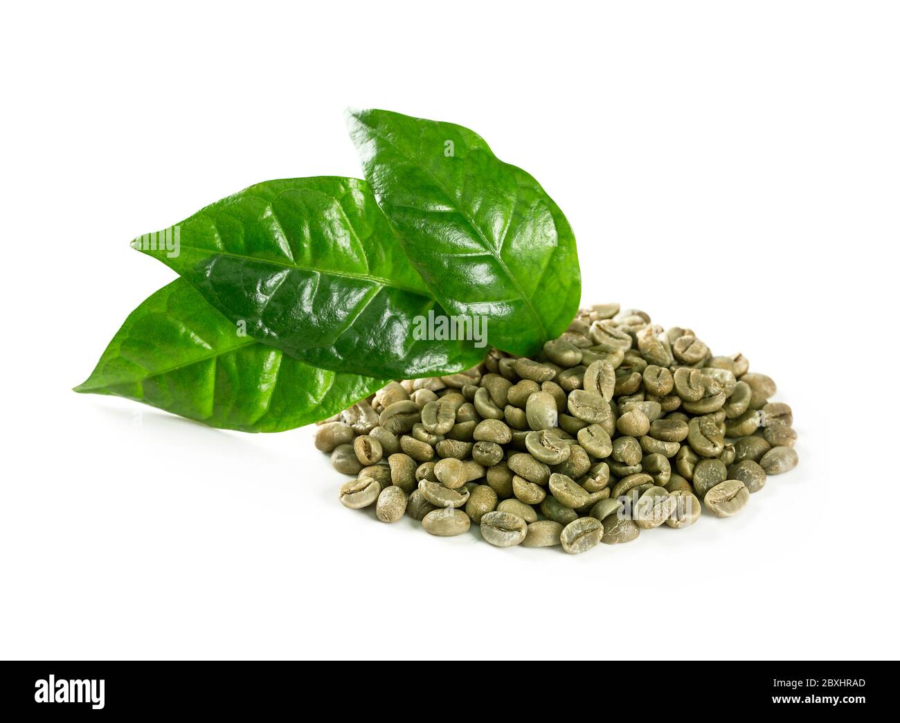 Green coffee beans isolated on a white background Stock Photo - Alamy
