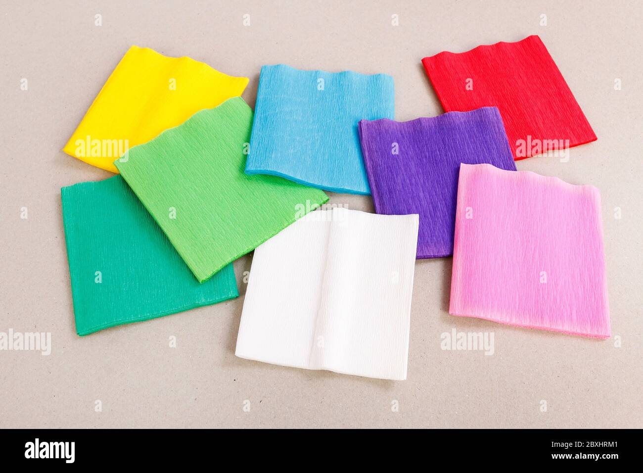 Squares cut from paper. Multicolored  background. Graphic resources Stock Photo