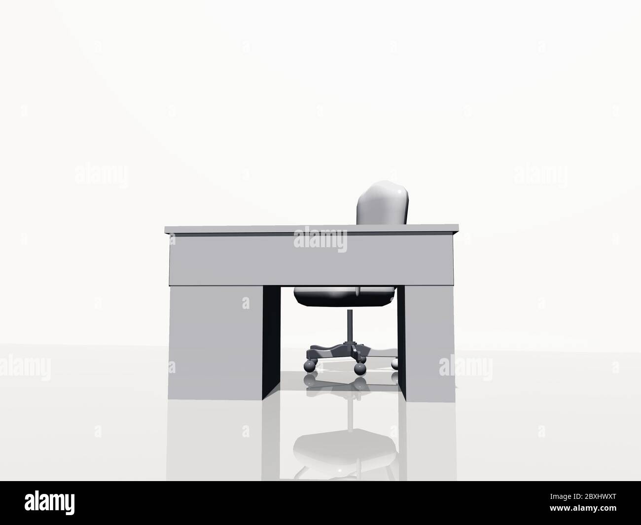 Office table and chair isolated on white Stock Photo Alamy