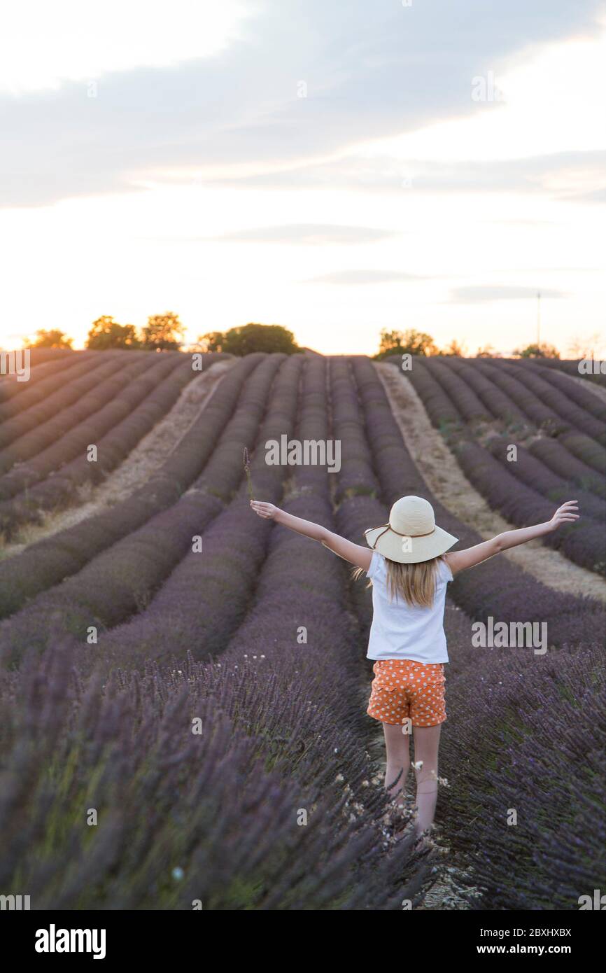 Girl standing in a field hi-res stock photography and images - Alamy