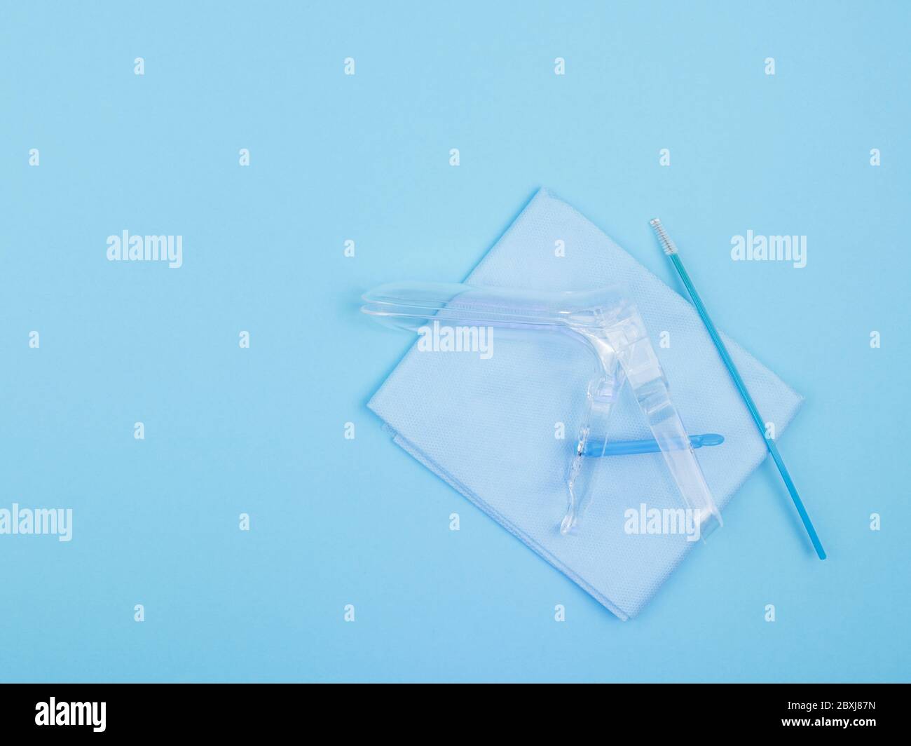 Gynecological Set For Inspection On A Blue Background Stock Photo Alamy