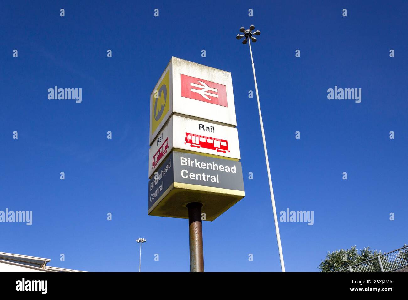 Birkenhead Central railway station sign, Merseyrail service on Chester