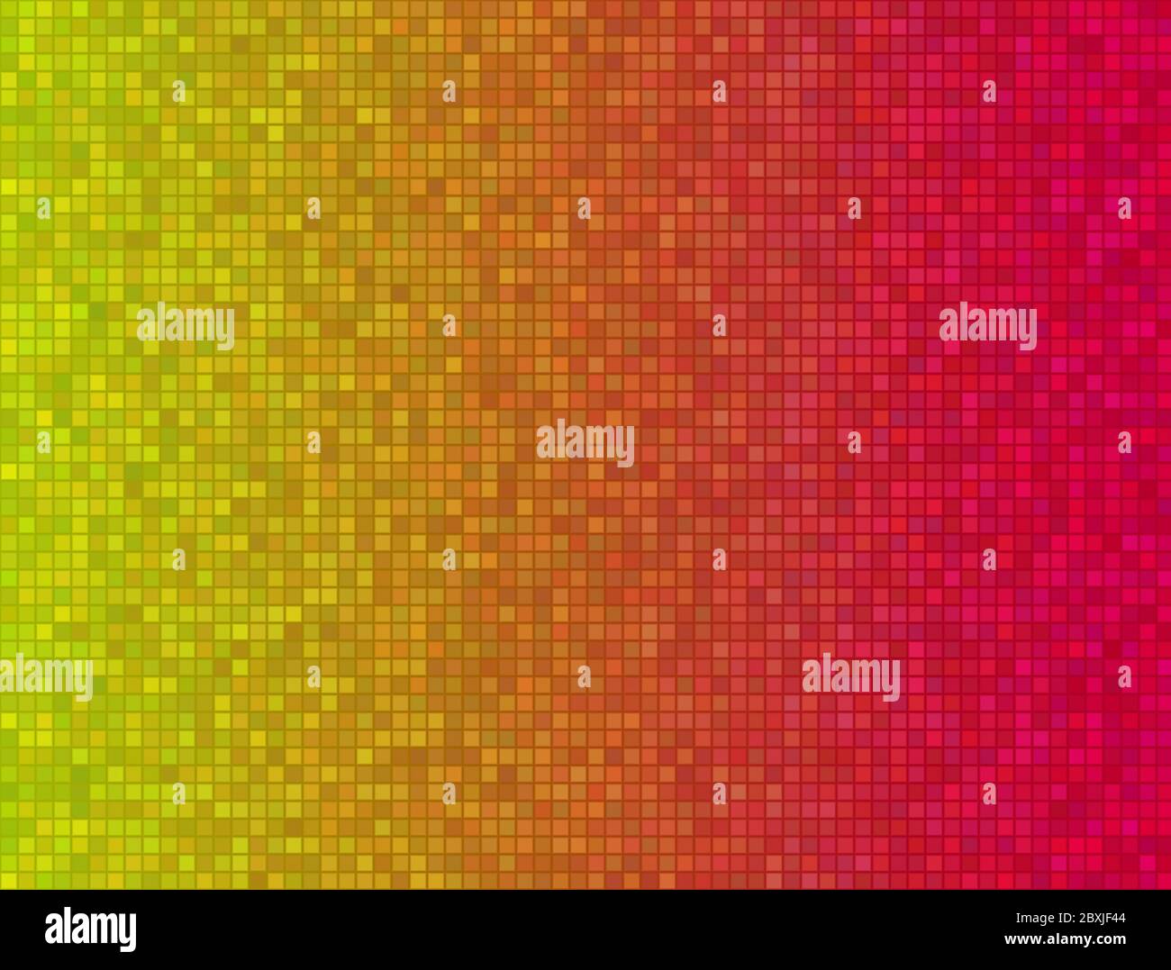 Abstract gradient pixel orange red mosaic pattern Stock Photo
