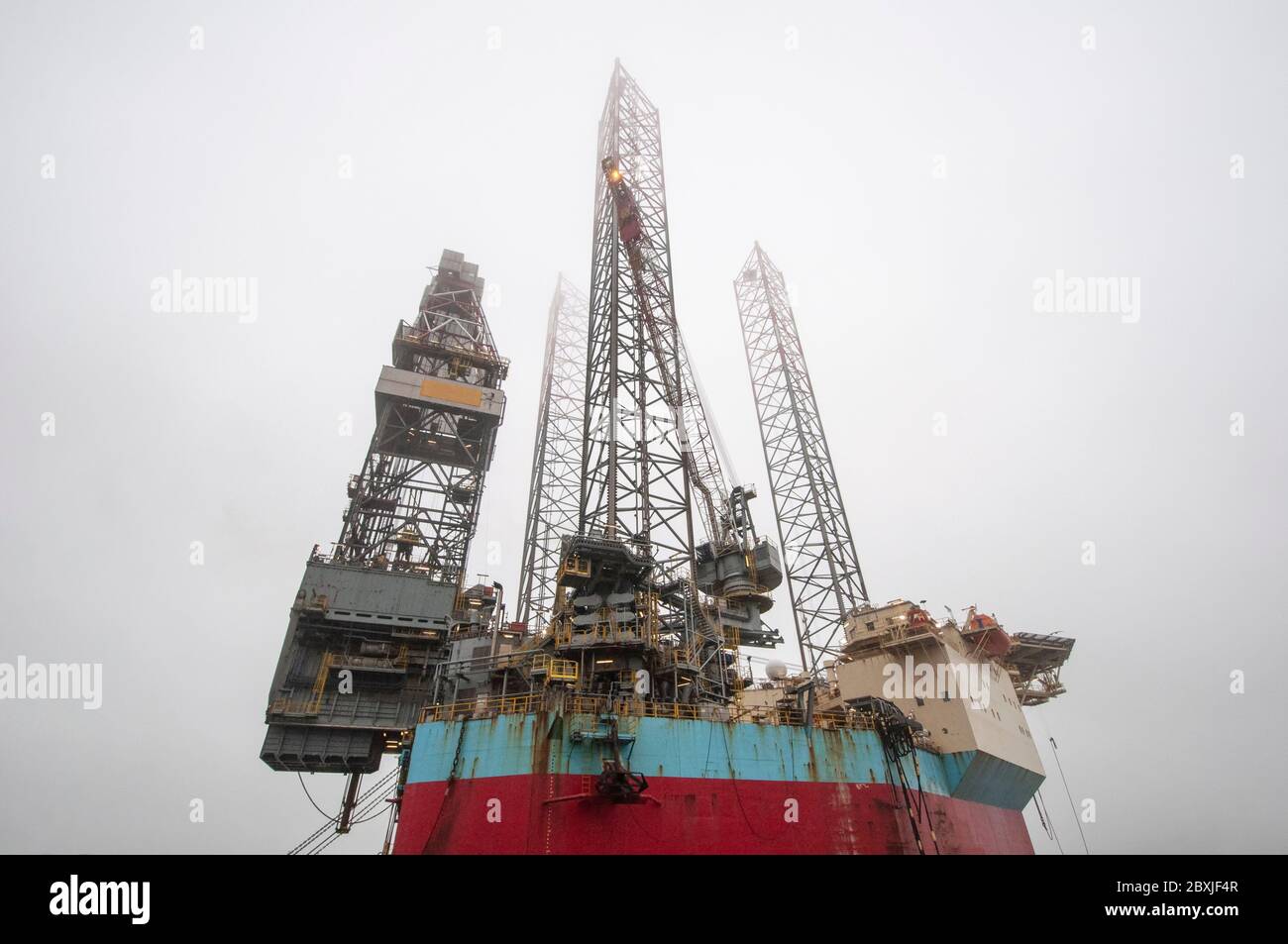 Oil rig close up in Esbjerg Denmark Stock Photo