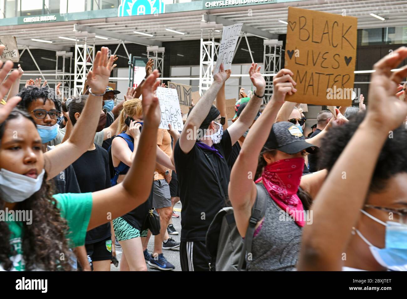 Black Lives Matter demonstrations in Manhattan New York City Stock Photo