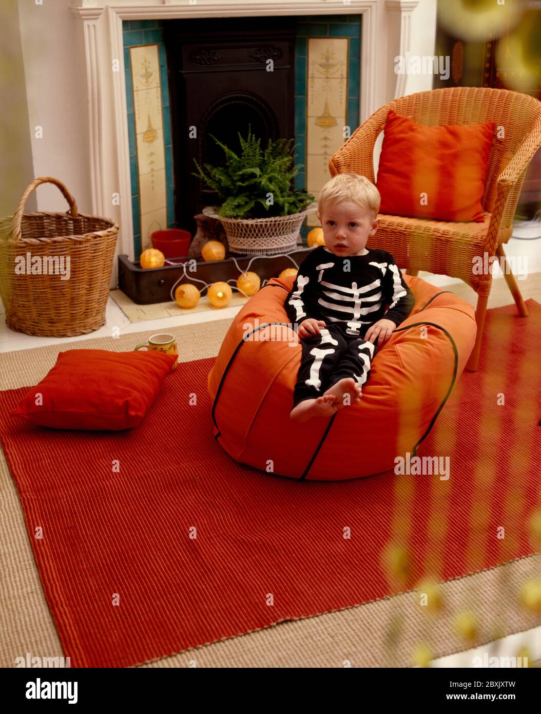 Small boys halloween party Stock Photo