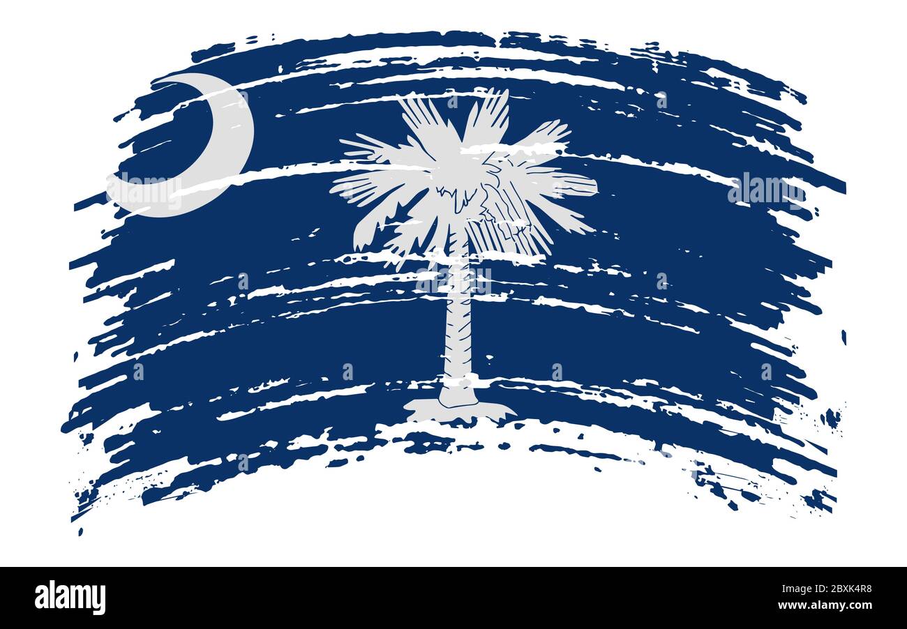 South Carolina US flag in grunge brush stroke, vector image Stock Vector