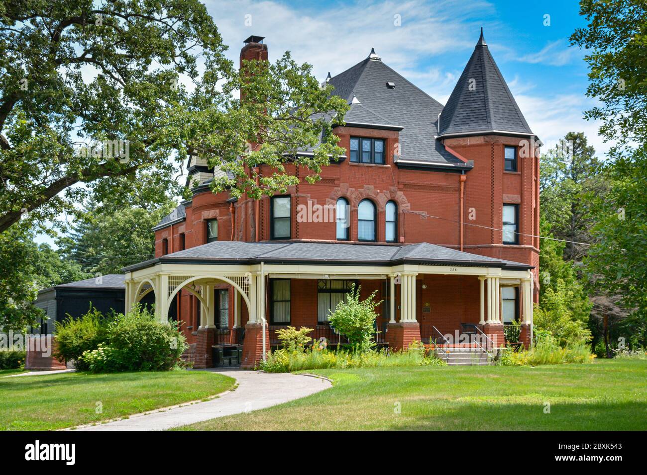 A stunning Queen Anne architectural style residence built in 1893 for  Nehemiah P. Clark in St. Cloud, MN, USA Stock Photo