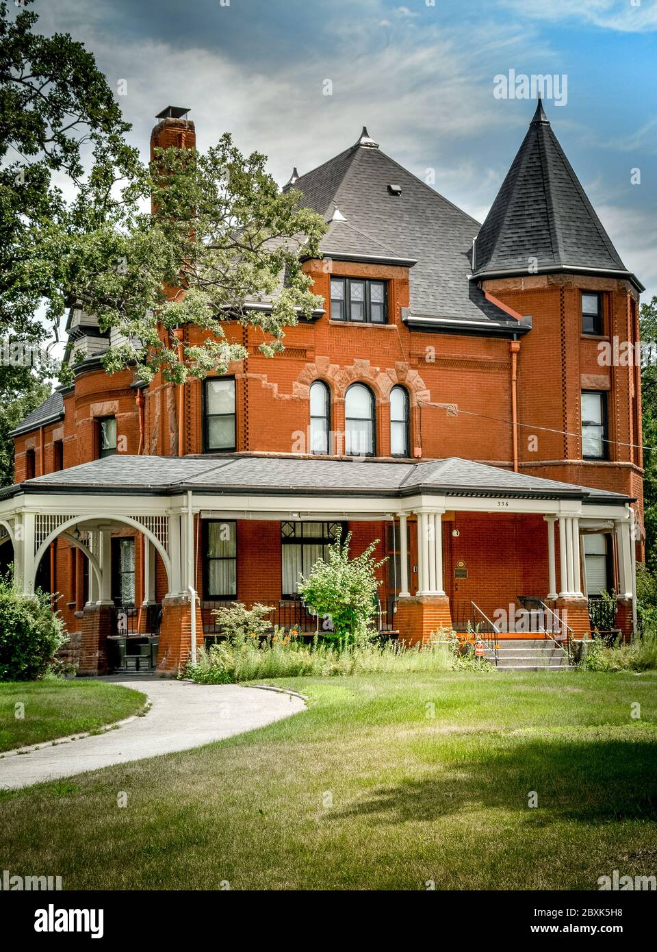 A stunning Queen Anne architectural style residence built in 1893 for  Nehemiah P. Clark in St. Cloud, MN, USA Stock Photo